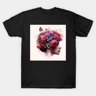 Beautiful flower hair girl T-Shirt